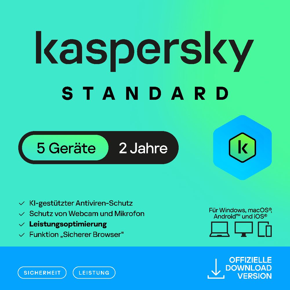 Kaspersky Standard (5 Device - 2 Jahre) ESD