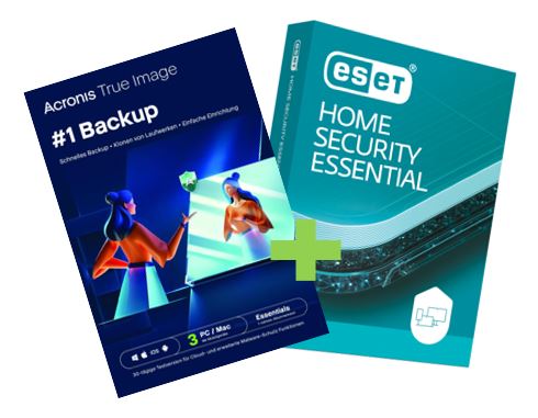 Acronis True Image Essentials (3 Device - 1 Jahr) & ESET HOME Security Essentials (3 Device - 180 Tage) BUNDLE