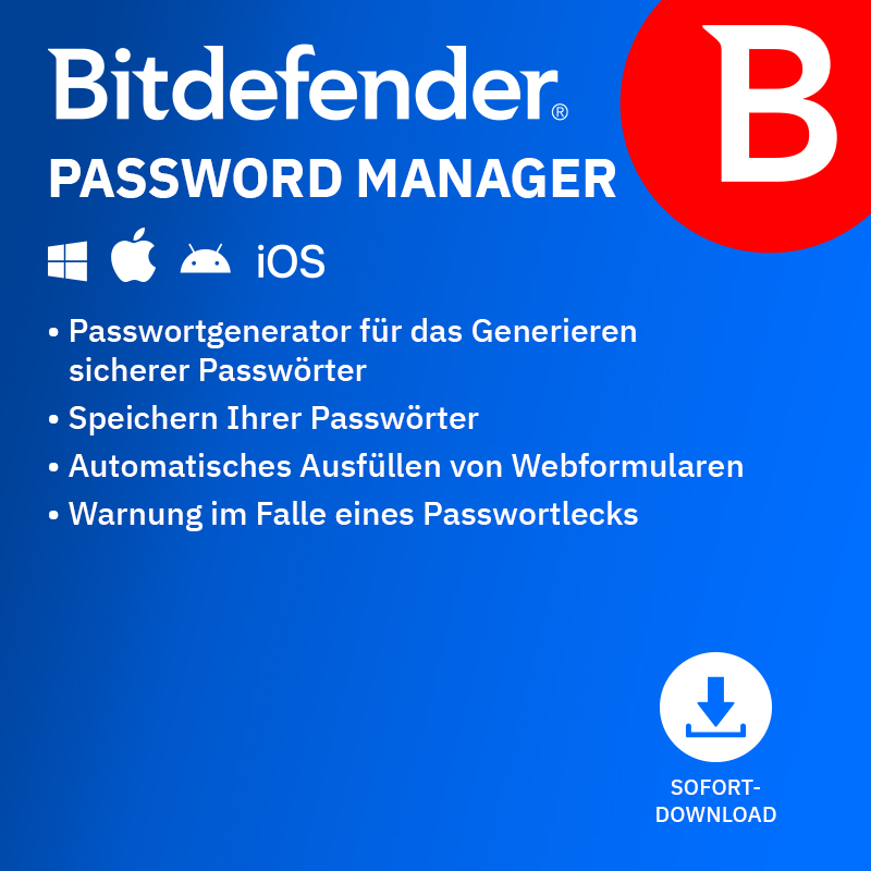 Bitdefender Password Manager (1 Device - 1 Year) DACH ESD