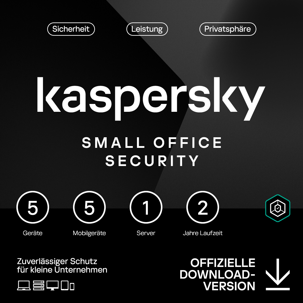 Kaspersky Small Office Security (1 Server + 5 Device + 5 Mobile - 2 Jahre) DACH ESD